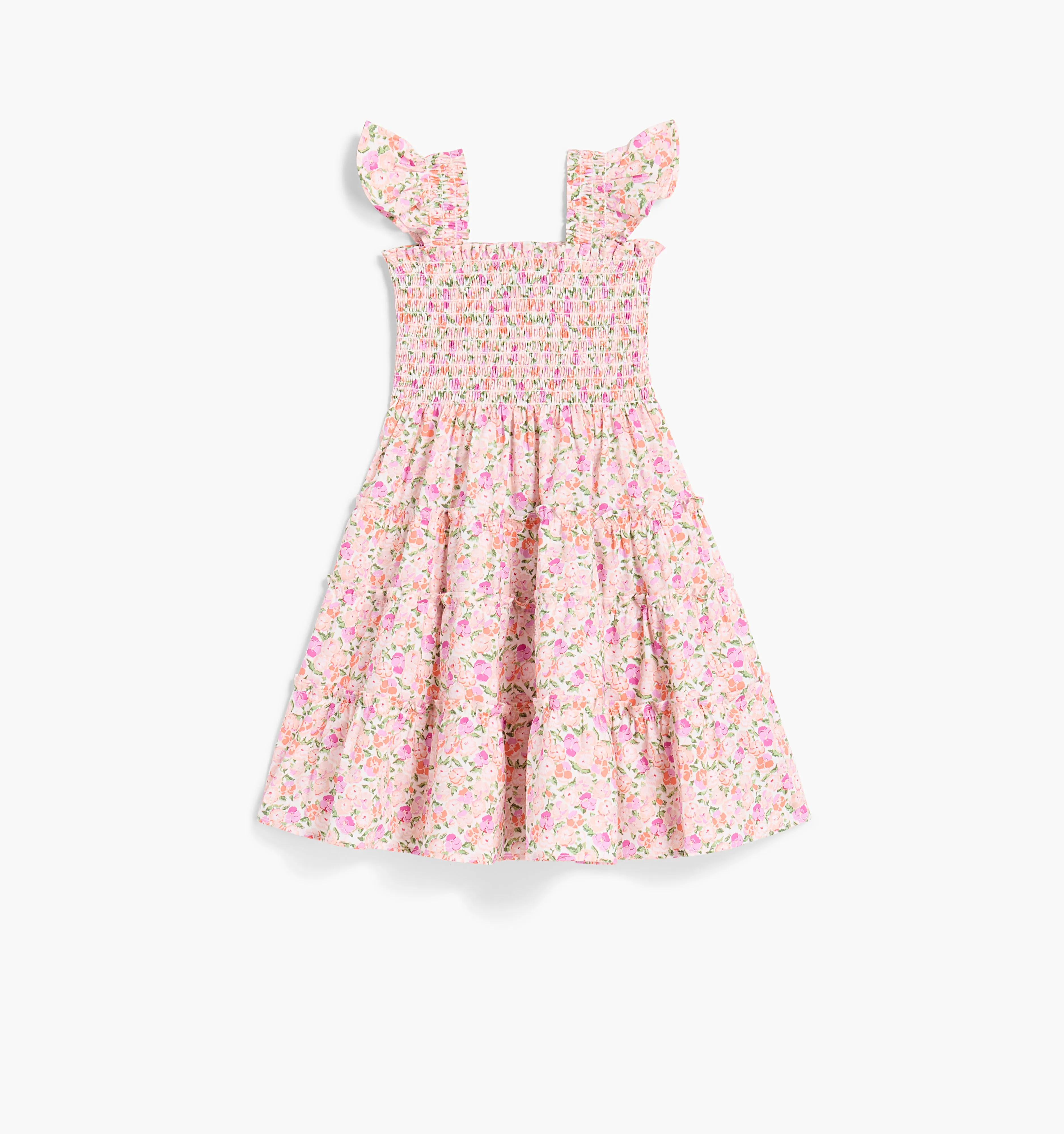 The Tiny Ellie Nap Dress - Pansy in Pink Multi Cotton