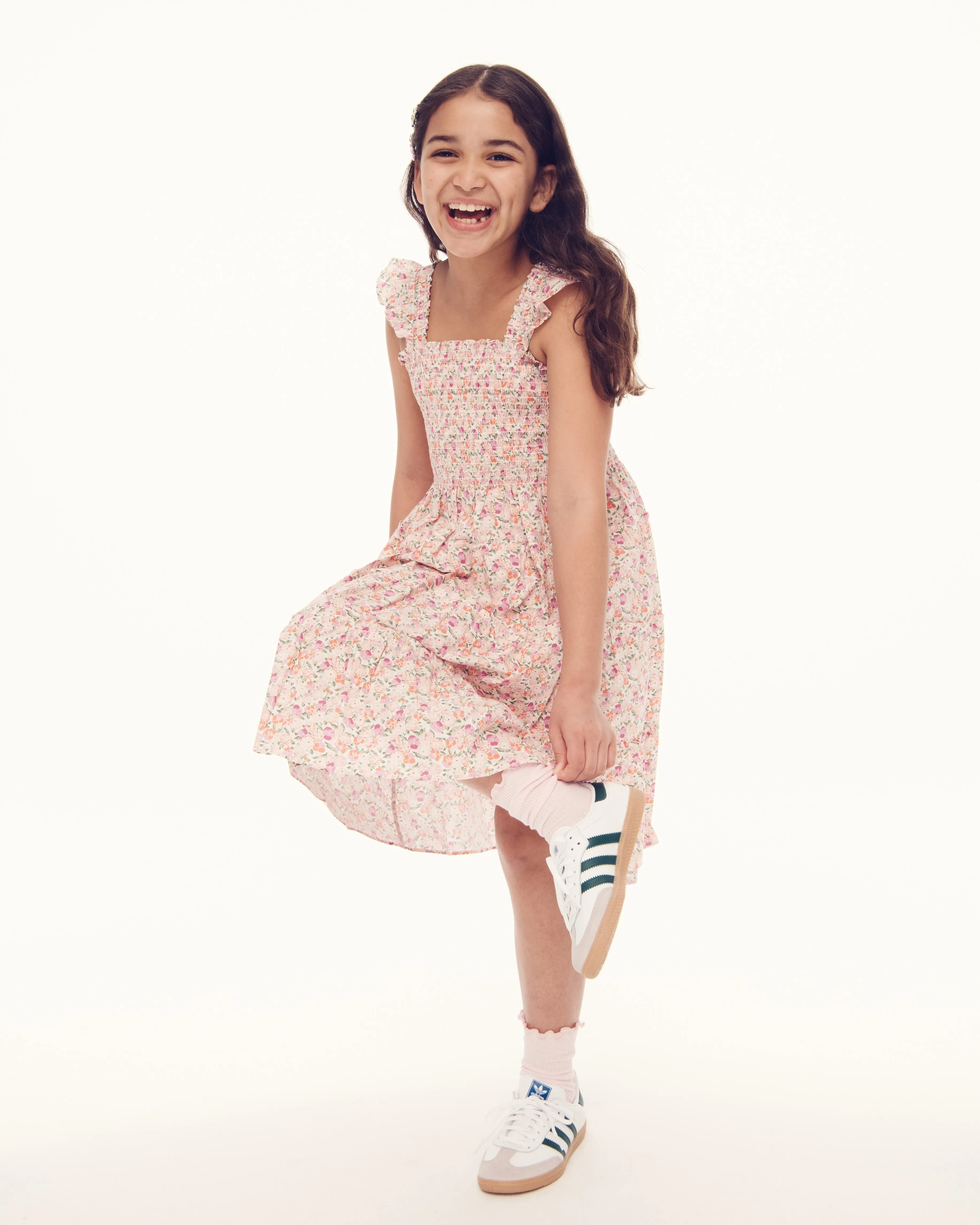 The Tiny Ellie Nap Dress - Pansy in Pink Multi Cotton