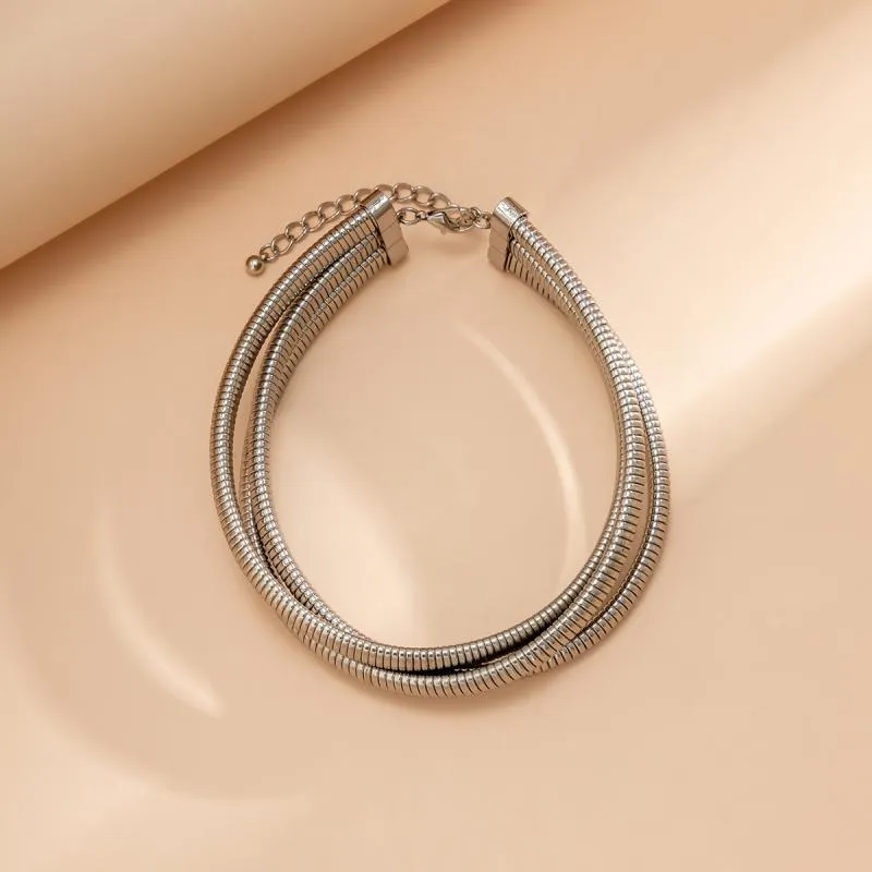 Three-tone Layer Snake Chain Choker