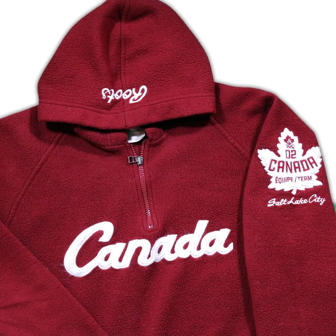 Vintage '02 Roots Canada Fleece 1/4 Zip Hoodie