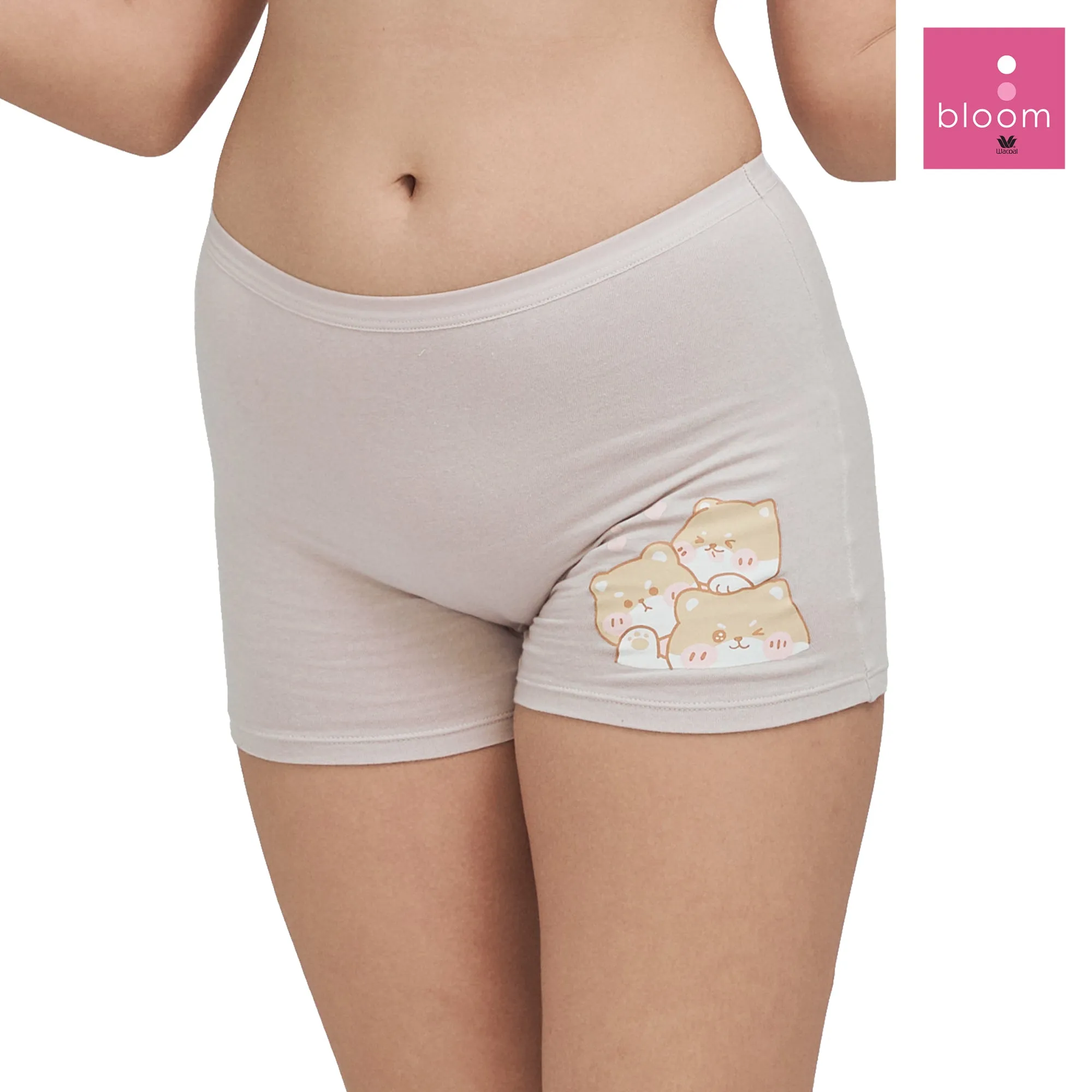 Wacoal Bloom Hot Pants กางเกงในกันโป๊ รุ่น WU6P08 สีชมพูอมเทา (GO)