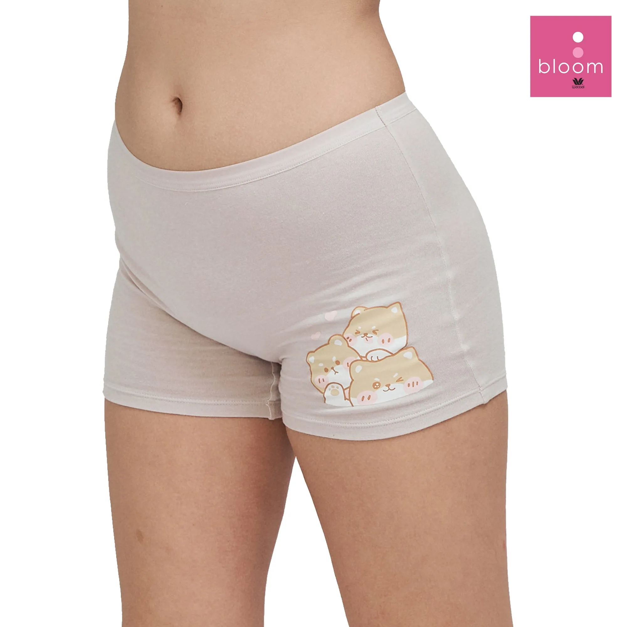 Wacoal Bloom Hot Pants กางเกงในกันโป๊ รุ่น WU6P08 สีชมพูอมเทา (GO)