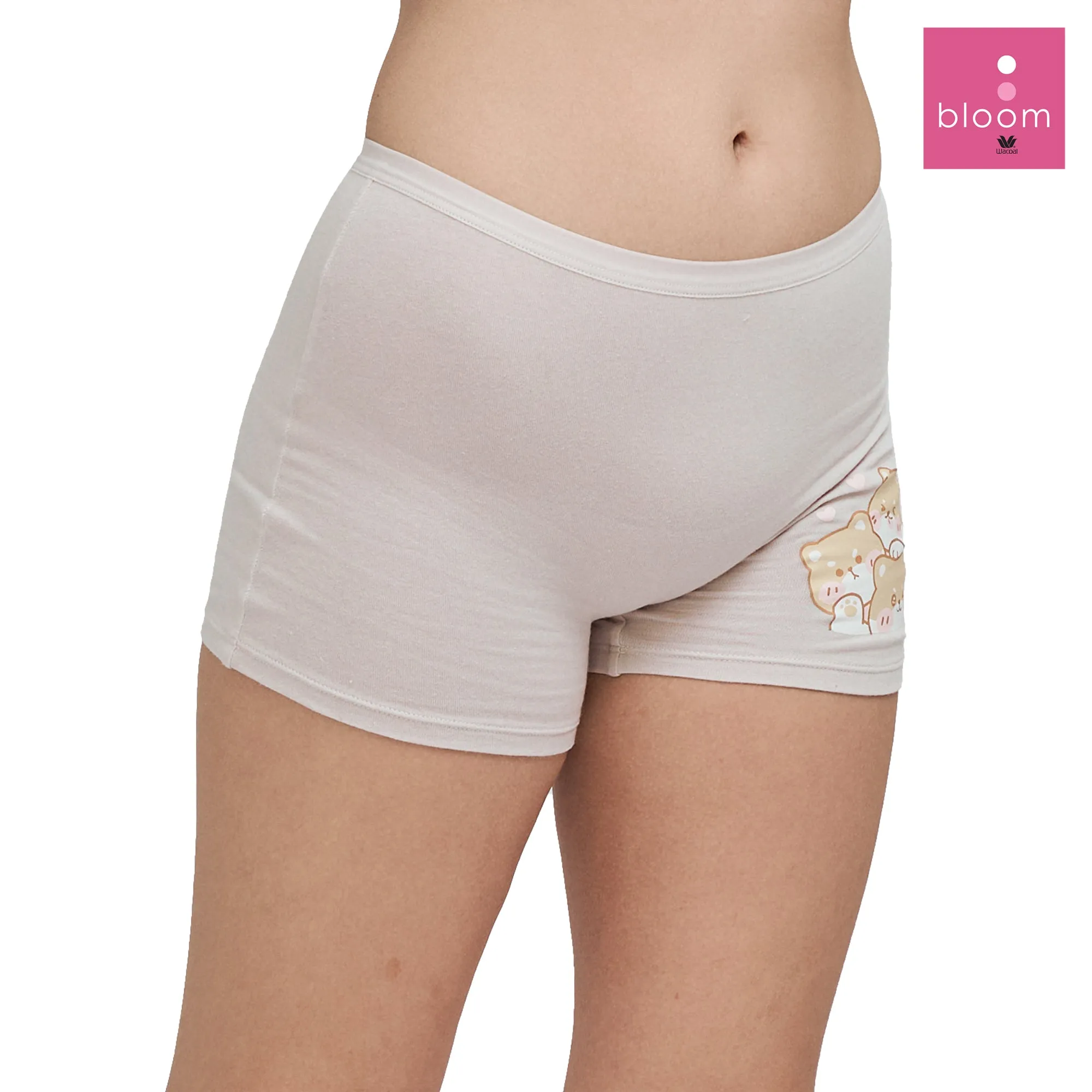 Wacoal Bloom Hot Pants กางเกงในกันโป๊ รุ่น WU6P08 สีชมพูอมเทา (GO)