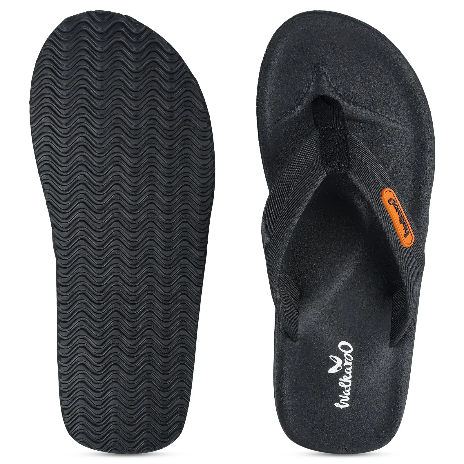 Walkaroo Gents Flip Flop Thong  - WC4228 Black