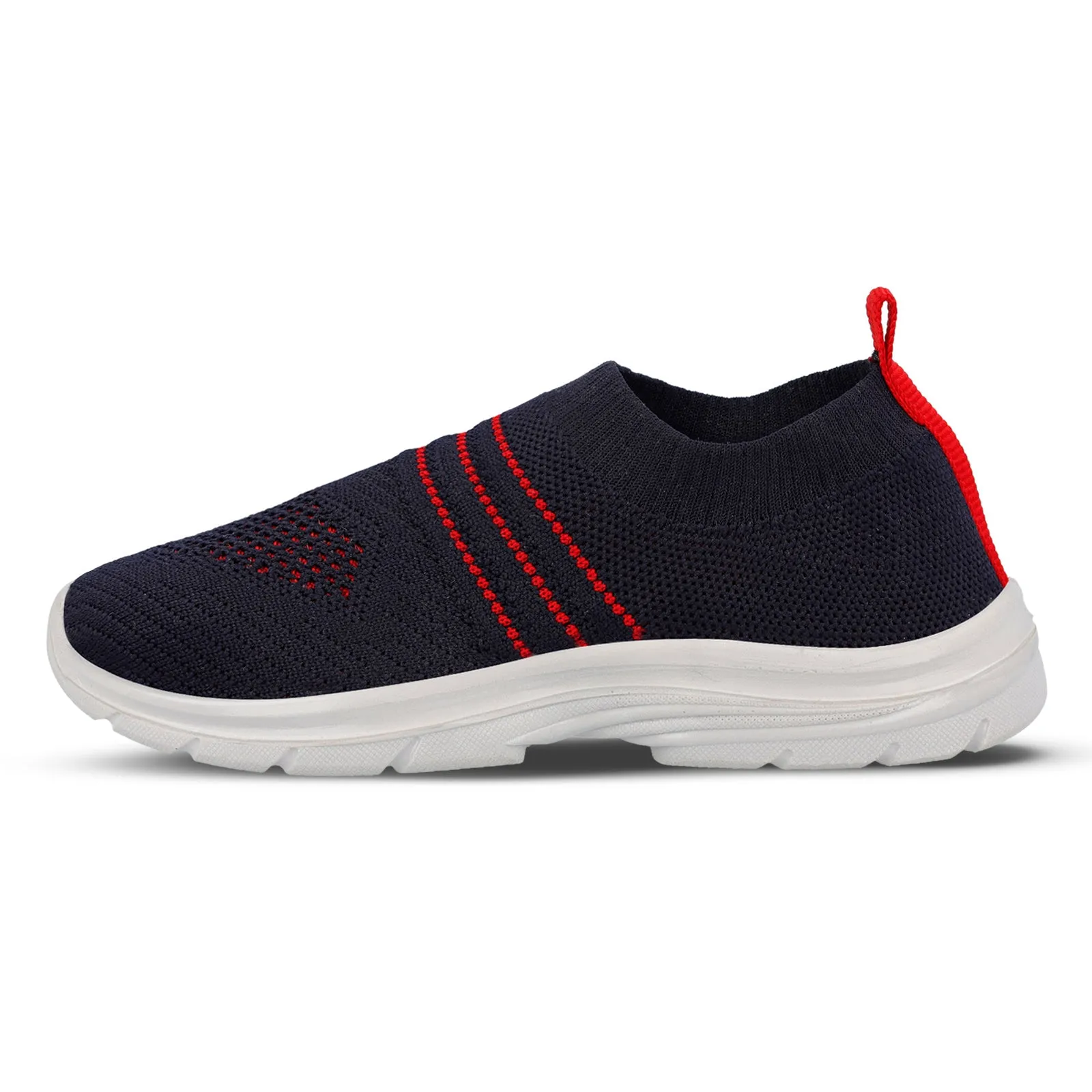 Walkaroo Kids Pull-on Sock Shoes - WK325 Navy Blue Red