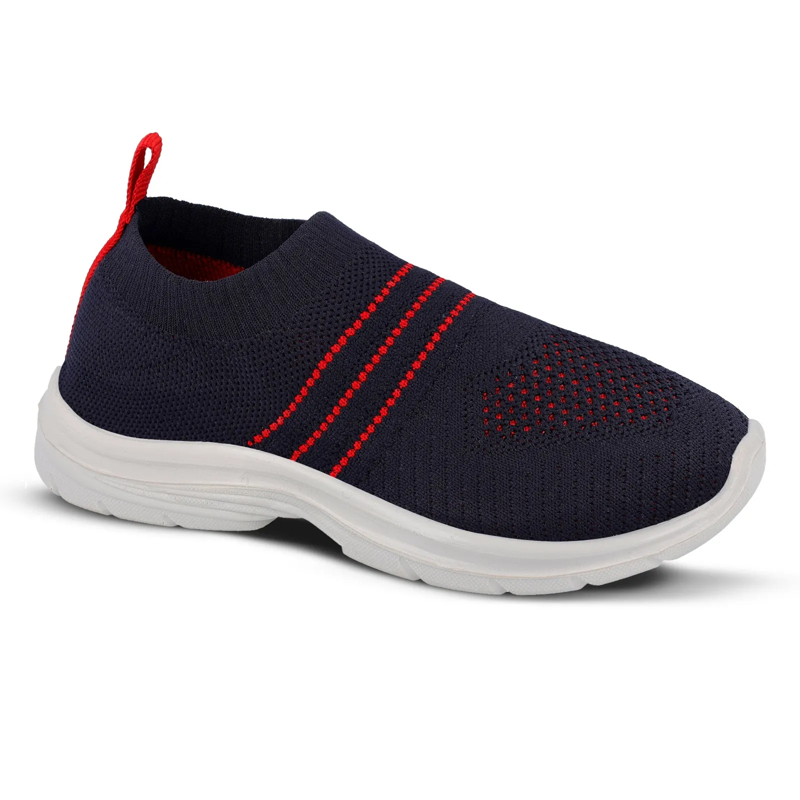 Walkaroo Kids Pull-on Sock Shoes - WK325 Navy Blue Red