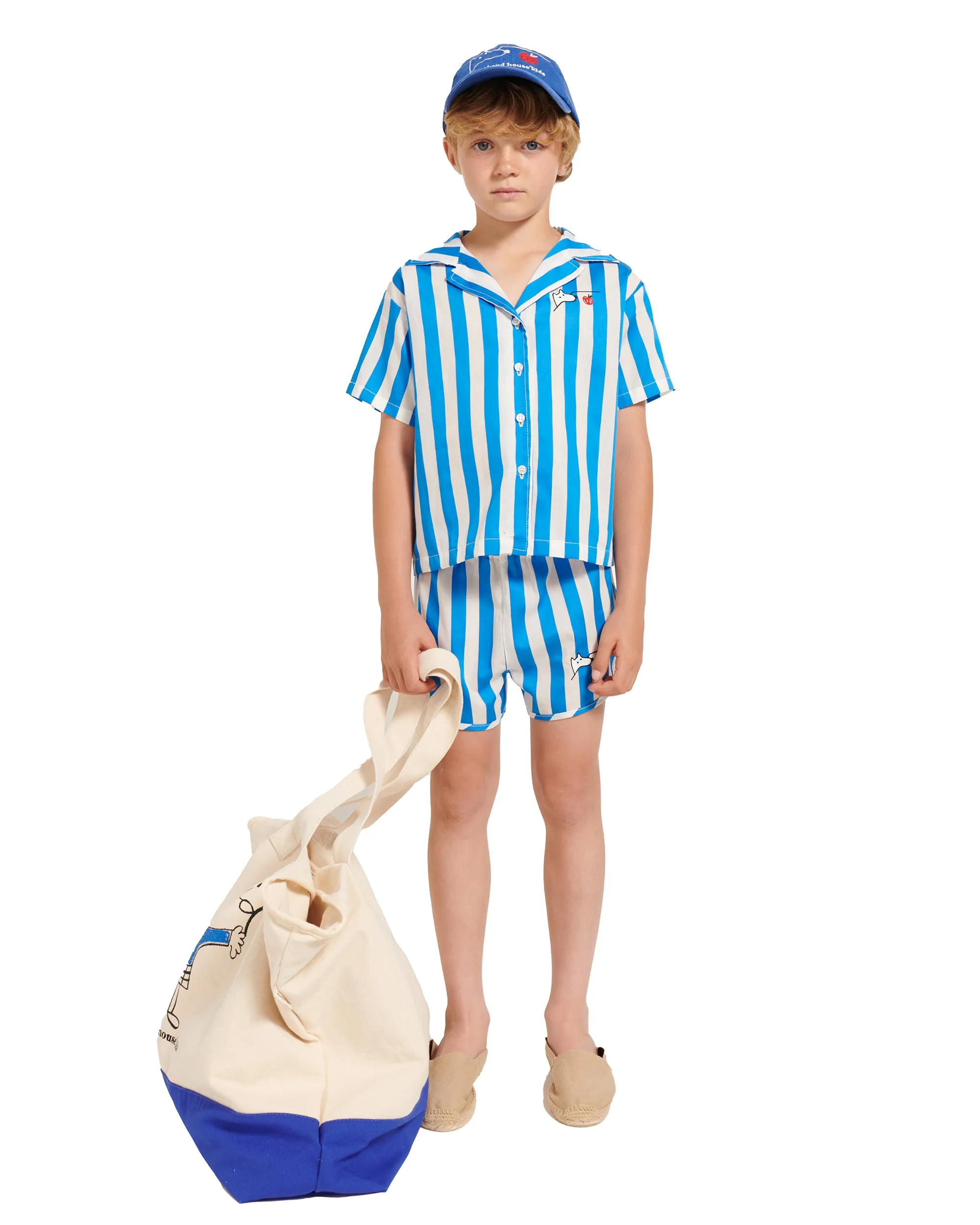 WEEKEND HOUSE KIDS Things I Like BLUE STRIPES SHORTS